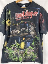 Vintage AOP Dog Of Beers T Shirt Bad Doger Size Large RARE Parody Budweiser