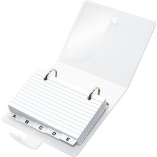 3x5 Lined Index Cards with Ring Binder Holder and Dividers, 100 Ruled Cards, Whi