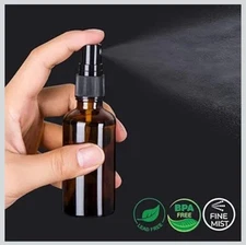 5 Pack, 2oz Amber Glass Fine Mist Spray Bottles Refillable Empty Travel Set