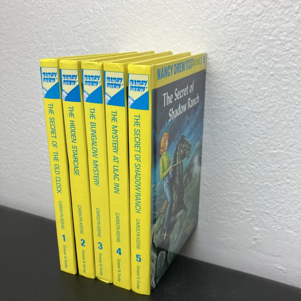 Nancy Drew Mystery Stories Books #1-5 Carolyn Keene Hardcover Lot Yellow Spine - Image 2 of 4