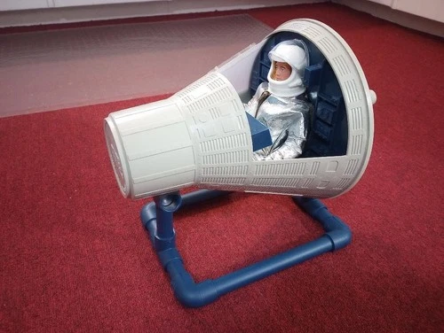 1964 G. I. Joe Hasbro Astronaut & Space capsule with stand