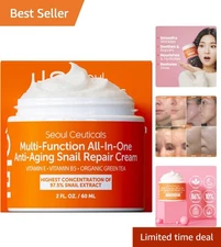 Korean Snail Mucin Moisturizer 97.5% - Anti-Aging Cream with Organic Ingredients