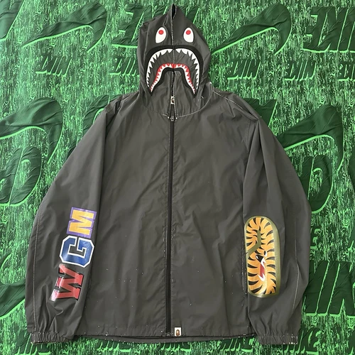 A BATHING APE (BAPE) BAPE Reflector shark zip hooded jacket A Bathing Ape Size 2XL GREY FAST SHIPPING