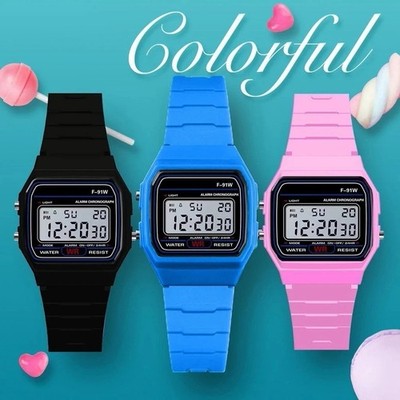 F 91W Classic Digital Resin Strap Watch Stopwatch Chronograph Sport Unisex Men
