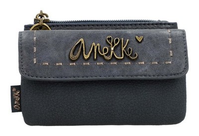 Anekke Boutique Coin Purse With Flap Geldbörse Multicolor dunkelblau taupe Neu