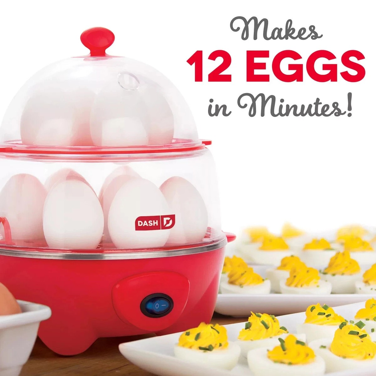 DASH Deluxe Egg Bite Maker – Rouge – 420W – Boîte Ouverte