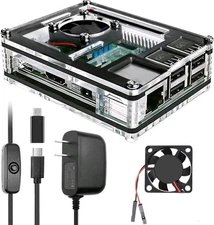 Miuzei Raspberry Pi 3 B+ Case with Fan Cooling 3B 3 clear white 