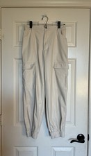 Madden NYC Faux Leather Cream Joggers Sz L