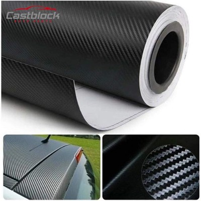 12'' x 60'' Black Carbon Fiber Vinyl Film Wrap 3D Bubble Free Air Release