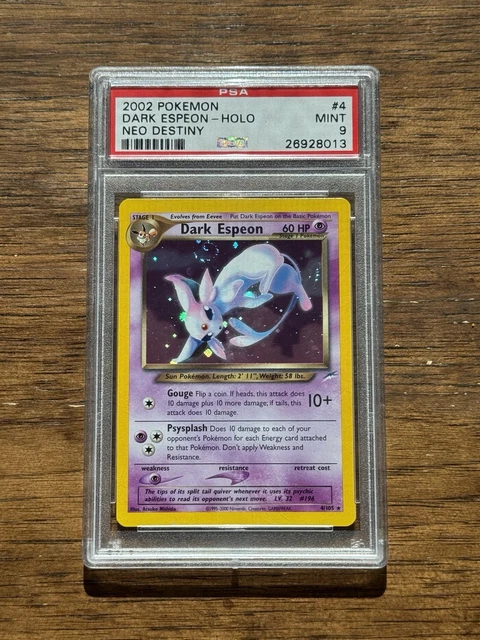 DARK ESPEON 2002 POKEMON NEO DESTINY HOLO #4/105 PSA 9