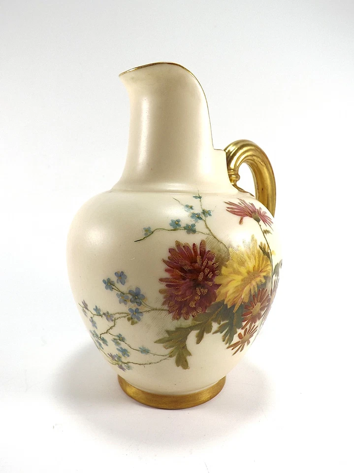 ANTIQUE ROYAL WORCESTER FLAT BACK JUG SHAPE NO 1084 DATED 1899 IN BLUSH REF55/2 - Image 2 of 4