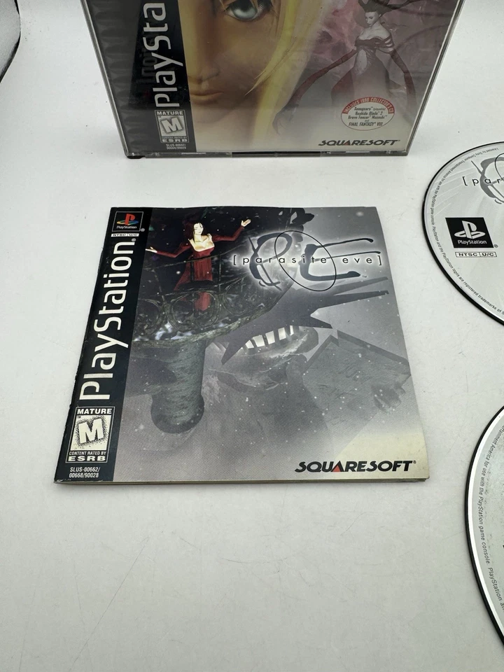 Parasite Eve (Sony PS1) Black Label CIB w/REG CARD Resurfaced Working MINT DISCS - Image 2 of 4