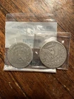 lot of 2 morgan silver dollars ,Dates Varied, Cull Coins, Very Worn