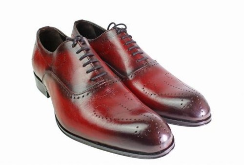 Ivan Troy Alberto Red Italian Oxford Leather Shoes For Men's / Made in Italy - Picture 3 of 8