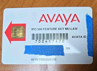 AVAYA IPO 500 FEATURE KEY MU-LAW SMART CARD 700417470 IP OFFICE 500