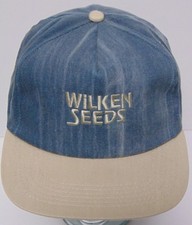 Vtg 2002 WILKEN SEEDS FARM AG Advertising SNAPBACK DENIM HAT CAP MADE IN THE USA