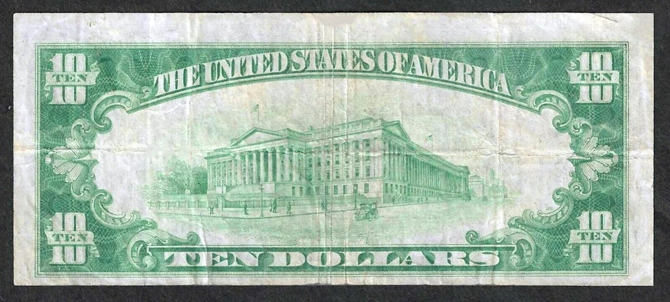1928 $10 GOLD CERTIFICATE ~ LOVELY EYE-APPEALING VERY FINE GRADE NOTE - Image 2 of 2