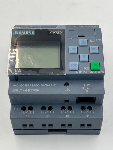 Siemens LOGO! BM 12/24RCE 1P 6ED1052-1MD00-0BA8 8 Input 4 Output PLC Module Used - Picture 6 of 19