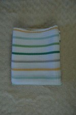 Cloud Island Stripes Baby Swaddle Blanket Orange Green Gray White Muslin Cotton