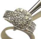 14k white gold 1.12ct round diamond halo cluster ring 8.2g womens 9 — photo 6