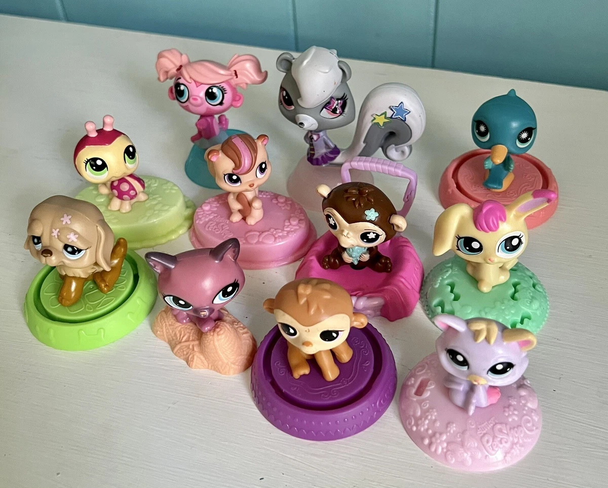 Lot 9 McDonalds LPS Littlest Pet Shop Toy Figures Bobbles 2009 Backpack  Clips