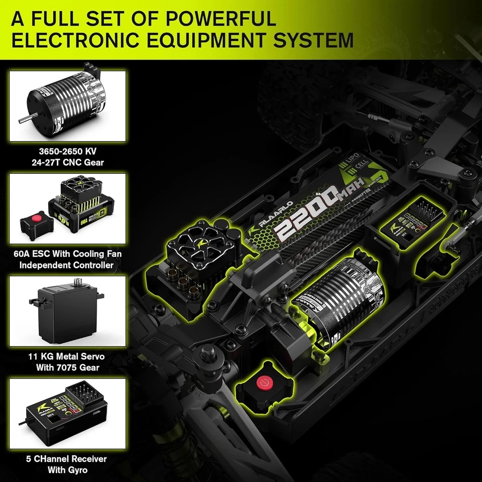 Waterproof 1:10 Brushless RC Car - 50 mph Monster Truck with Carbon Fiber Design - Image 4 of 4