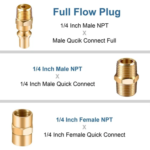 7Pcs RV Propane Quick Connect Fittings Adapter Valve Kit 3/8” Flare X 1/4” NP US - Picture 6 of 20