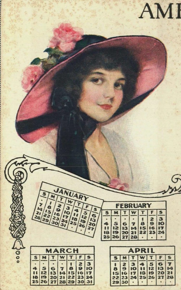 1/3 of 1923 Trifold American Beauties Calendar From Farm and Home As Found  | eBay