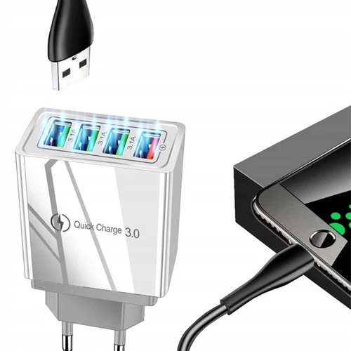 2 szt. Szybka ładowarka USB 3.0 Wielokrotny 4-krotny zasilacz Adapter Komórka Tablet - Zdjęcie 2 z 12