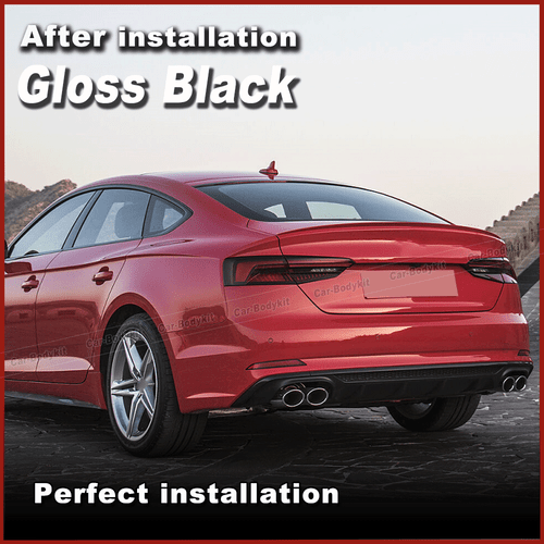 Glanz Schwarz Heckdiffusor Heckansatz Spoiler Schürze Für AUDI A5 S-Line 2017-19 - Picture 4 of 11