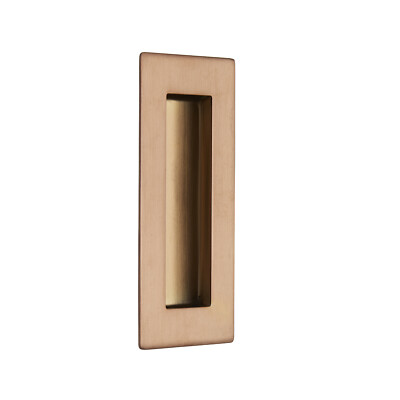 Rechteckiger bündiger Türgriff  120 mm x 50 mm Kupfer