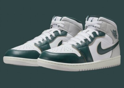 Nike Air Jordan 1 Mid SE Shoes White Oxidized Green Sail Nike Air Jordan 1 Mid SE Shoes White Oxidized Green Sail