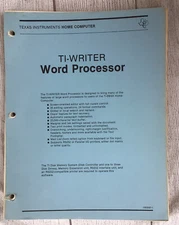 Texas Instruments TI-Writer Word Processor MANUAL ONLY NO DISK VINTAGE 1982