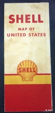 1953 United States road  map Shell oil gas