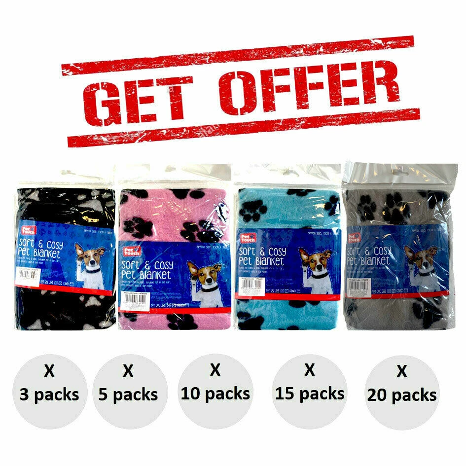 Value Pack Bundle of Pet Dog Cat Puppy Fleece Blankets Pet Car Blanket 70x73cm