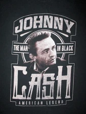 JOHNNY CASH MAN IN BLACK T SHIRT Outlaw Country American Legend Rebel Adult XL