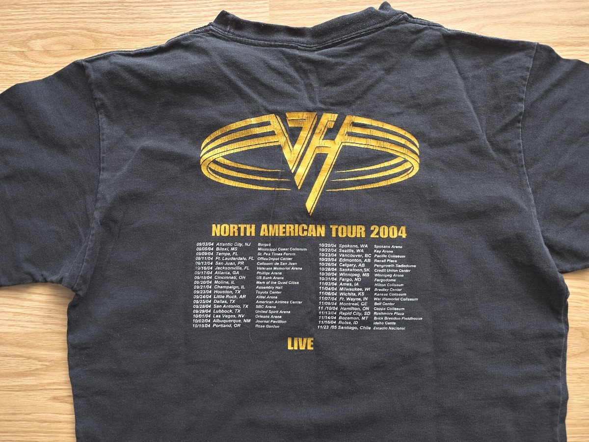Van Halen 2004年ツアーTシャツ バンドTシャツ USA製 Van Halen White Red Shoes Tour 2004 T-Shirt Gift Fans Rock