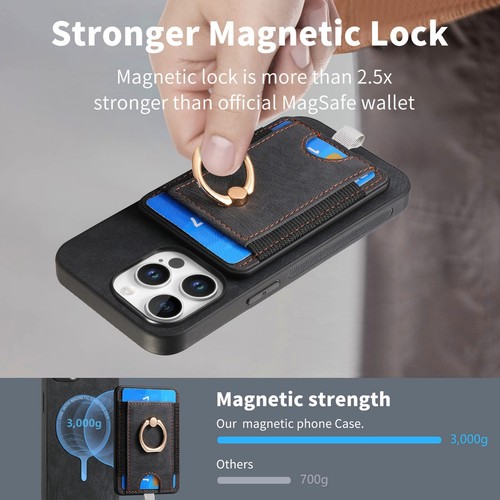 Fashion Magsafe Card Slot Leather Phone Case For iPhone 16 Pro Max 15 Plus 12 XR - Bild 18 von 95