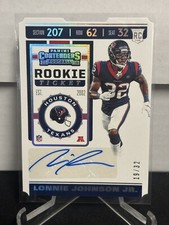 2019 Contenders Rookie Ticket Variation Lonnie Johnson Jr. RC Auto #251 Texans