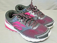 AVIA girls athletic shoes size 6.5 M black pink lace up fabric upper good cond