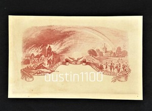 Rare Circa 1880 J. Valentine Red Steel Engraving for Intended 'Peace' Envelope
