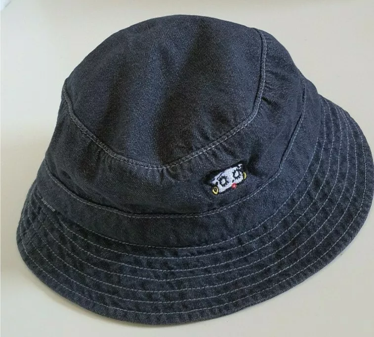 Chapeau seau SS16 Supreme Betty Boop noir denim concasseur taille M/L Rare