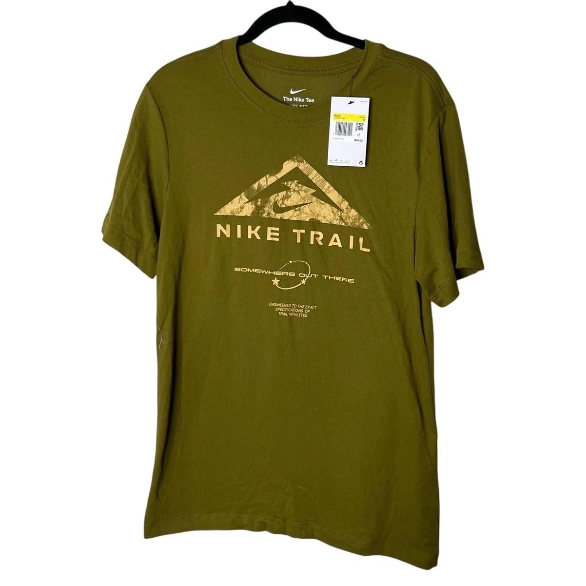 Nike Trail Dri-Fit Men's Olive Green Running Tee Size Small NWT