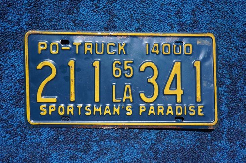 1965 Louisiana Truck License Plate