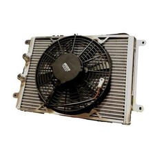 Fluidyne Ora.slm Super Late Model Double Pass Oil Cooler 11 In Spal Puller Fan