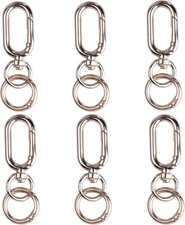 6 Sets Double Opening Swivel Clasp Clips, Metal Spring Snap Gold 