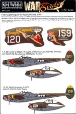 Kits World Decals 1/72 LOCKHEED P-38F/H LIGHTNING PACIFIC THEATER