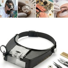 Jewelers Head Headband Magnifier LED Illuminated Visor Magnifying Glasses Loupe