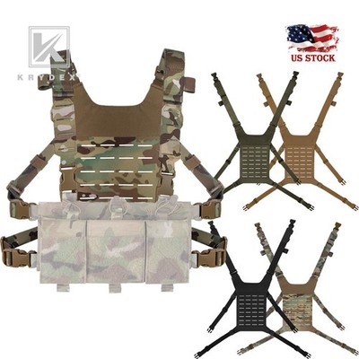 Krydex Tactical Chest Rig Shoulder Strap with MOLLE Panel Add-on Loading System