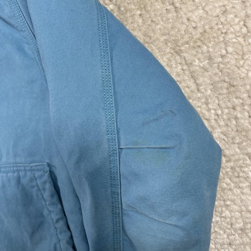 Carhartt Jacke Youth Large 14 blau Sherpa gefüttert Kapuze Duck Canvas Full Zip - Bild 5 von 14